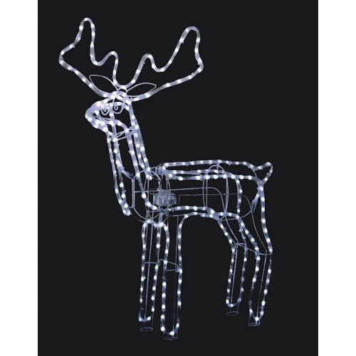  3D Illuminated LED Reindeer with Motor Christmas Lights - White